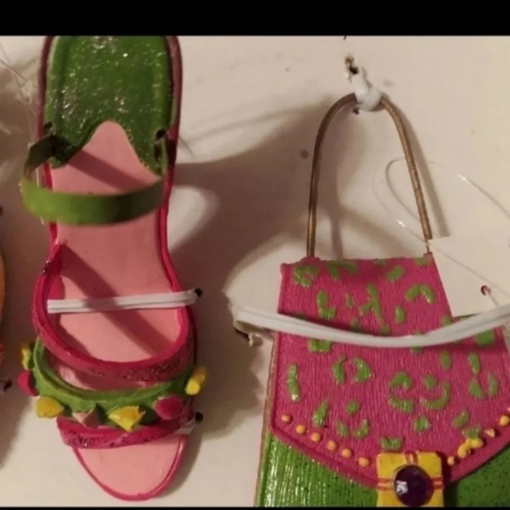 DILLARD'S SHOES & HANDBAG ORNAMENT SET OF 4 VINTAGE NWT